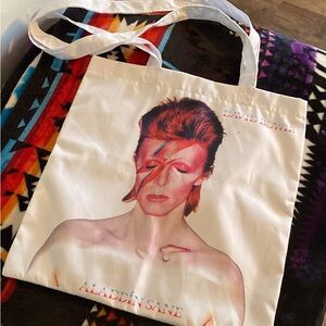 David Bowie Graphic White Tote Bag